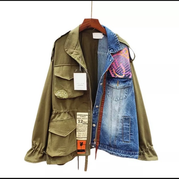 OVERSIZED Jean+Canvas Jacket - Picture 1 of 3